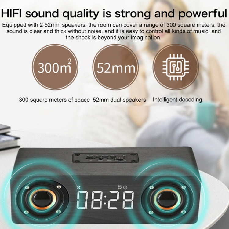 M5 Subwoofer Bluetooth 4.2-Lautsprecher aus Holz, unterstützt TF-Karte und 3,5 mm AUX und FM