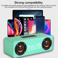 M5 Subwoofer Bluetooth 4.2-Lautsprecher aus Holz, unterstützt TF-Karte und 3,5 mm AUX und FM