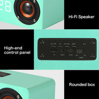M5 Subwoofer Bluetooth 4.2-Lautsprecher aus Holz, unterstützt TF-Karte und 3,5 mm AUX und FM