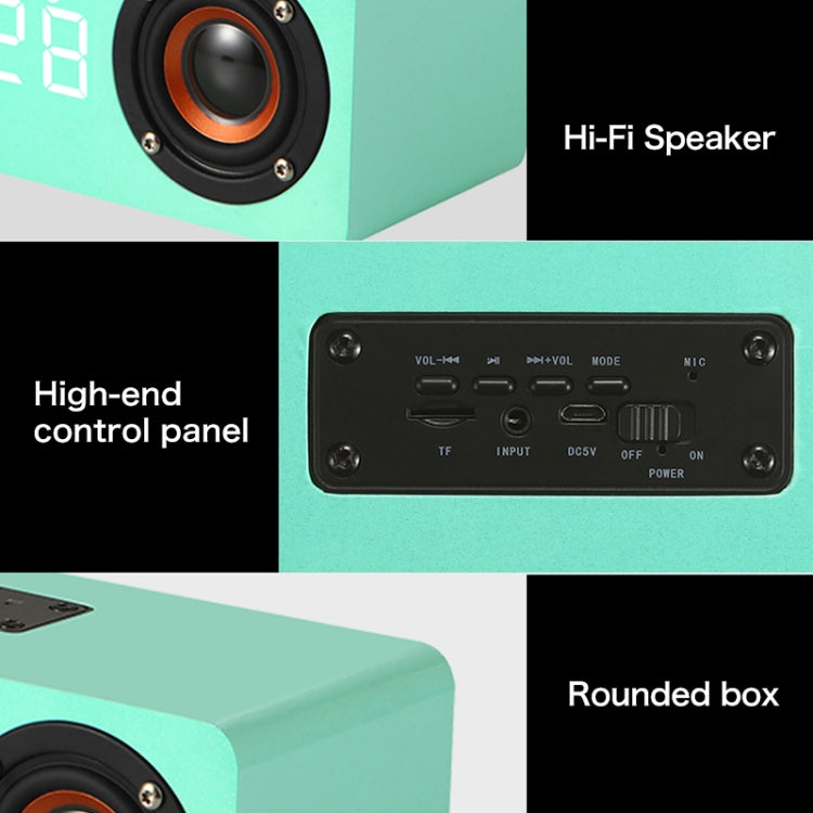 M5 Subwoofer Bluetooth 4.2-Lautsprecher aus Holz, unterstützt TF-Karte und 3,5 mm AUX und FM