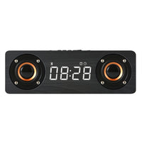 M5C Subwoofer-Holzuhr, Bluetooth 4.2-Lautsprecher, unterstützt TF-Karte und 3,5-mm-AUX- und FM-Radio
