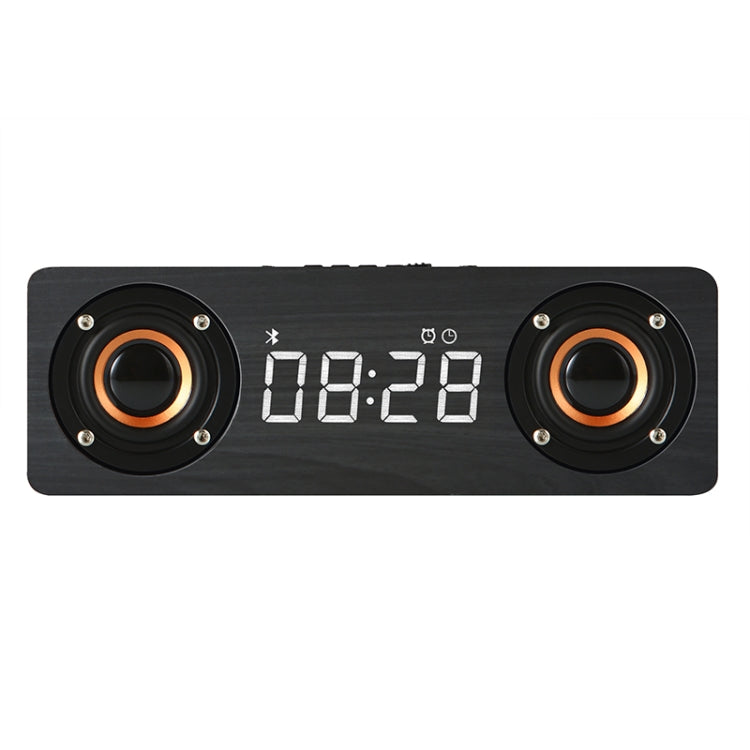 M5C Subwoofer-Holzuhr, Bluetooth 4.2-Lautsprecher, unterstützt TF-Karte und 3,5-mm-AUX- und FM-Radio