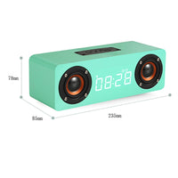 M5C Subwoofer-Holzuhr, Bluetooth 4.2-Lautsprecher, unterstützt TF-Karte und 3,5-mm-AUX- und FM-Radio