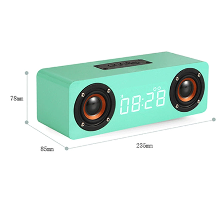 M5C Subwoofer-Holzuhr, Bluetooth 4.2-Lautsprecher, unterstützt TF-Karte und 3,5-mm-AUX- und FM-Radio