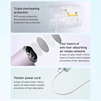 Original Xiaomi Mijia H301 Negativ-Ionen-Schnelltrocknungs-Elektro-Haartrockner, US-Stecker, H301 (Green), H301 (Purple)