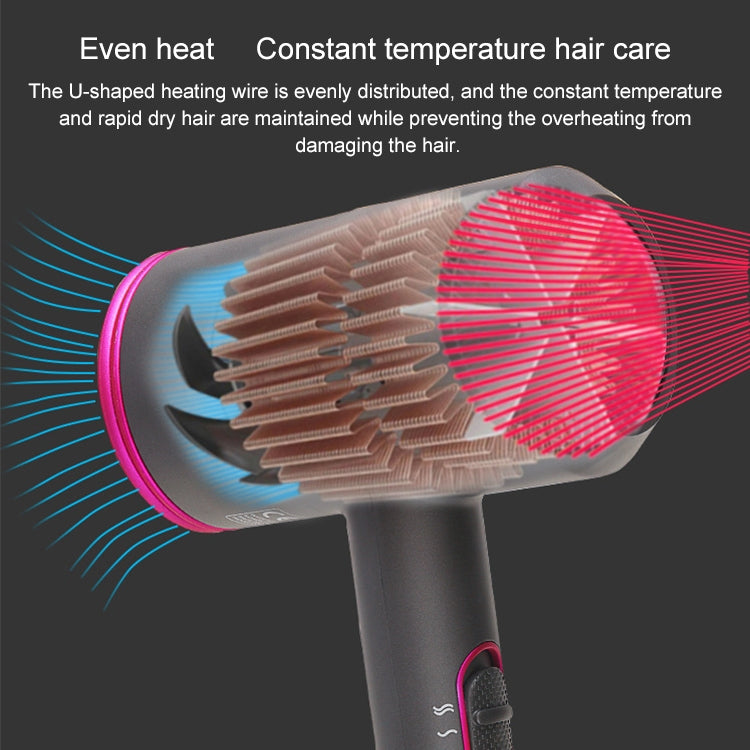Leistungsstarker anionischer Kalt-Heißluft-Haartrockner mit konstanter Temperatur, EU-Stecker, EU Plug (Red + Black) +3, EU Plug (Red + Grey) +3