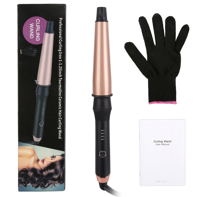 1–1,5 Zoll konischer Keramik-Lockenwickler mit hitzebeständigen Handschuhen, UK-Stecker, UK Plug