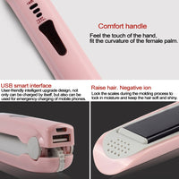 Kabelloser, wiederaufladbarer Mini-USB-Haarglätter, Lockenwickler, Doppelzweck-Haarschiene