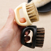 3 PCS Männer Ring Design Tragbare Wildschwein Pinsel Schwarz ABS Haarschnitt Reinigung Rasierpinsel