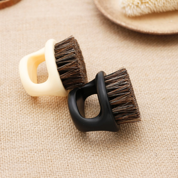 3 PCS Männer Ring Design Tragbare Wildschwein Pinsel Schwarz ABS Haarschnitt Reinigung Rasierpinsel