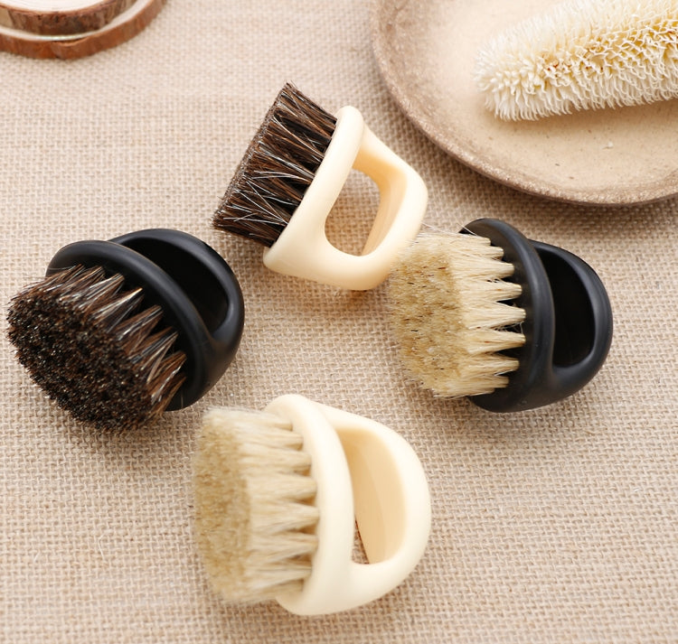 3 PCS Männer Ring Design Tragbare Wildschwein Pinsel Schwarz ABS Haarschnitt Reinigung Rasierpinsel
