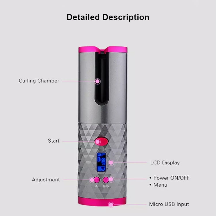 Automatischer Lockenwickler mit USB-Aufladung, tragbarer Mini-Wireless-Multifunktions-Lockenstab mit LCD-Display