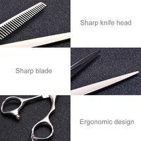Modische, langlebige, scharfe Friseur-Haarschneideschere/Schere und Friseur-Effilierzahnschere (Silber-Effilierschere), Thining scissor