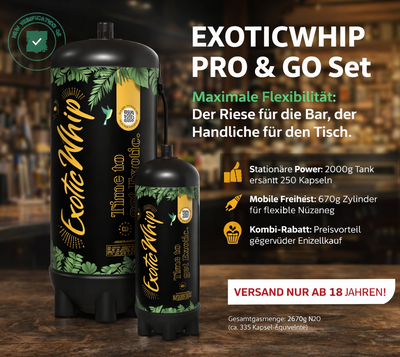 ExoticWhip "Pro & Go" Kombi – 2000g XXL + 670g Hand-Zylinder