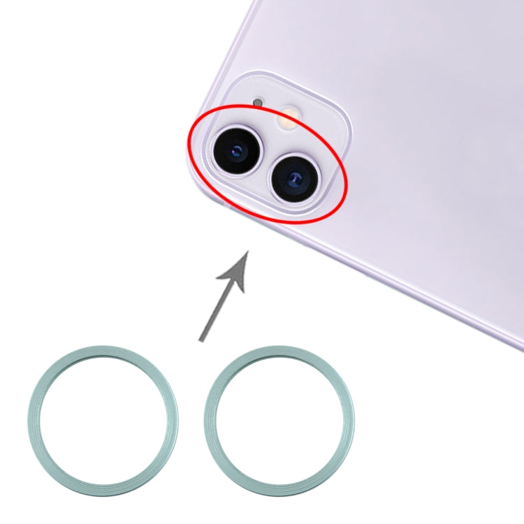2 Stück Rückkamera-Glaslinse, Metallschutzring für iPhone 11, For iPhone 11