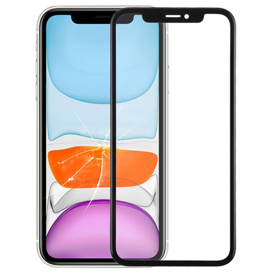 Vordere äußere Glaslinse mit Rahmen und optisch klarem OCA-Kleber für iPhone 11, For iPhone 11 (with OCA)