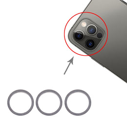 3 Stück Rückfahrkamera-Glaslinse, Metallschutzring für iPhone 12 Pro, For iPhone 12 Pro