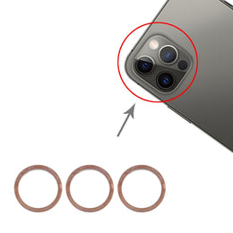3 Stück Rückfahrkamera-Glaslinse, Metallschutzring für iPhone 12 Pro, For iPhone 12 Pro
