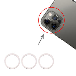 3 Stück Rückfahrkamera-Glaslinse, Metallschutzring für iPhone 12 Pro, For iPhone 12 Pro