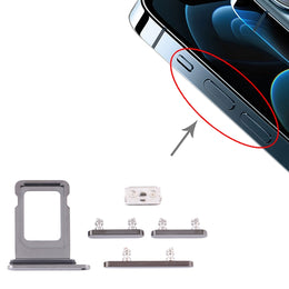 SIM-Kartenfach + Seitentasten für iPhone 12 Pro, For iPhone 12 Pro (Single card)
