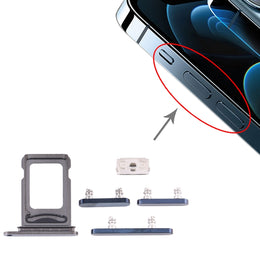SIM-Kartenfach + SIM-Kartenfach + Seitentasten für iPhone 12 Pro, For iPhone 12 Pro (double card)