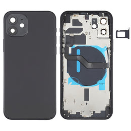 Akku-Rückseite (mit Seitentasten, Kartenfach, Power- und Lautstärke-Flexkabel und kabellosem Lademodul) für iPhone 12, For iPhone 12