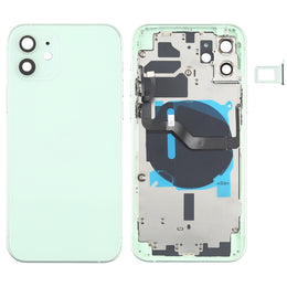 Akku-Rückseite (mit Seitentasten, Kartenfach, Power- und Lautstärke-Flexkabel und kabellosem Lademodul) für iPhone 12, For iPhone 12