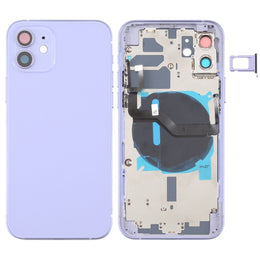 Akku-Rückseite (mit Seitentasten, Kartenfach, Power- und Lautstärke-Flexkabel und kabellosem Lademodul) für iPhone 12, For iPhone 12