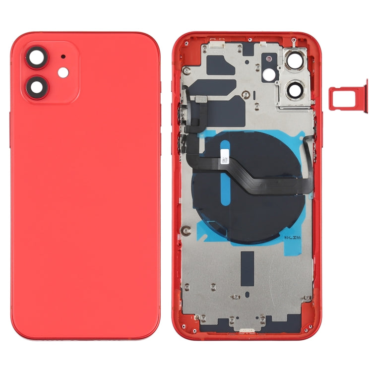 Akku-Rückseite (mit Seitentasten, Kartenfach, Power- und Lautstärke-Flexkabel und kabellosem Lademodul) für iPhone 12, For iPhone 12