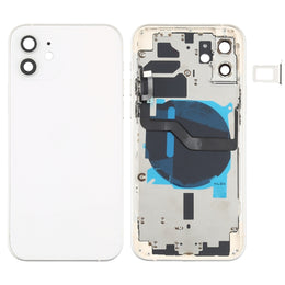 Akku-Rückseite (mit Seitentasten, Kartenfach, Power- und Lautstärke-Flexkabel und kabellosem Lademodul) für iPhone 12, For iPhone 12