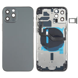 Akku-Rückseite (mit Seitentasten, Kartenfach, Power- und Lautstärke-Flexkabel und kabellosem Lademodul) für iPhone 12 Pro, For iPhone 12 Pro