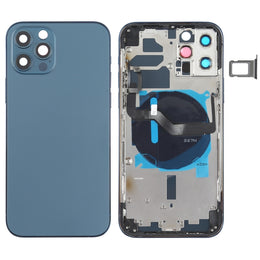 Akku-Rückseite (mit Seitentasten, Kartenfach, Power- und Lautstärke-Flexkabel und kabellosem Lademodul) für iPhone 12 Pro, For iPhone 12 Pro