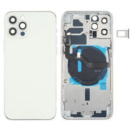 Akku-Rückseite (mit Seitentasten, Kartenfach, Power- und Lautstärke-Flexkabel und kabellosem Lademodul) für iPhone 12 Pro, For iPhone 12 Pro