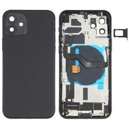 Baugruppe der hinteren Batterieabdeckung (mit Seitentasten und Lautsprecher-Klingelton und Motor sowie Kameraobjektiv und Kartenfach sowie Ein-/Aus-Taste + Lautstärketaste + Ladeanschluss und kabellosem Lademodul) für iPhone 12, For iPhone 12(Assembly)