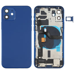 Baugruppe der hinteren Batterieabdeckung (mit Seitentasten und Lautsprecher-Klingelton und Motor sowie Kameraobjektiv und Kartenfach sowie Ein-/Aus-Taste + Lautstärketaste + Ladeanschluss und kabellosem Lademodul) für iPhone 12, For iPhone 12(Assembly)