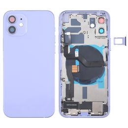 Baugruppe der hinteren Batterieabdeckung (mit Seitentasten und Lautsprecher-Klingelton und Motor sowie Kameraobjektiv und Kartenfach sowie Ein-/Aus-Taste + Lautstärketaste + Ladeanschluss und kabellosem Lademodul) für iPhone 12, For iPhone 12(Assembly)