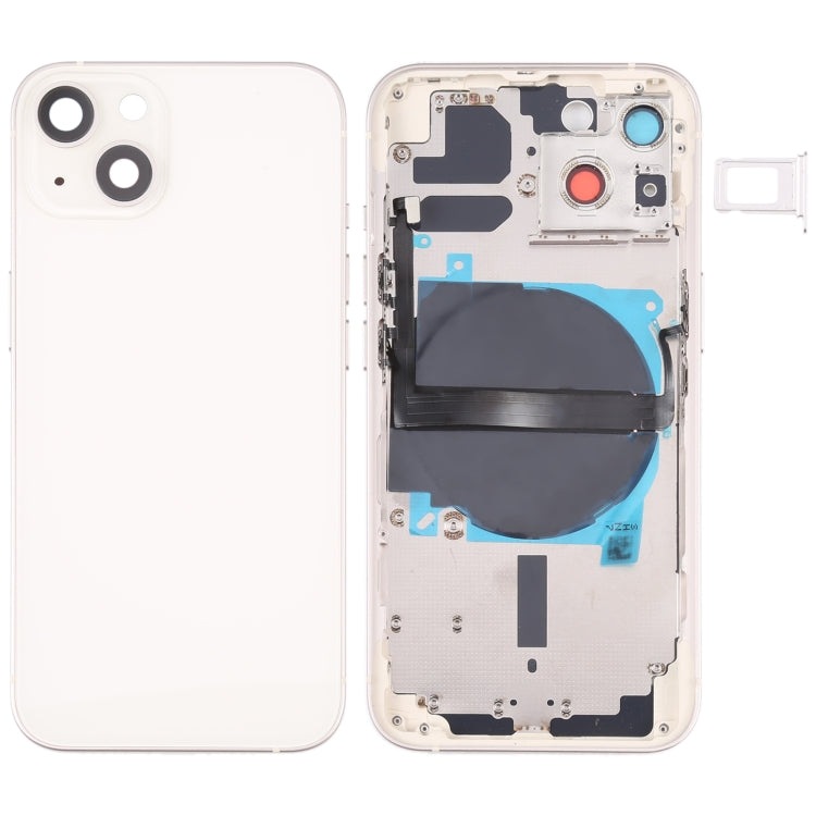 Für iPhone 13 Akku-Rückseite mit Seitentasten, Kartenfach, Power- und Lautstärke-Flexkabel und kabellosem Lademodul, For iPhone 13 (Assembly)