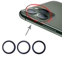 3 Stück Rückfahrkamera-Glaslinse, Metallschutzring für iPhone 11 Pro und 11 Pro Max, For iPhone 11 Pro & 11 Pro Max