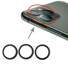 3 Stück Rückfahrkamera-Glaslinse, Metallschutzring für iPhone 11 Pro und 11 Pro Max, For iPhone 11 Pro & 11 Pro Max