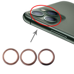 3 Stück Rückfahrkamera-Glaslinse, Metallschutzring für iPhone 11 Pro und 11 Pro Max, For iPhone 11 Pro & 11 Pro Max