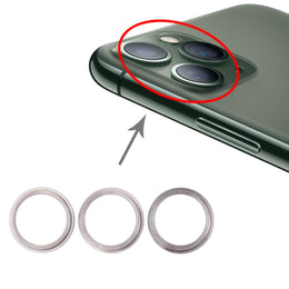 3 Stück Rückfahrkamera-Glaslinse, Metallschutzring für iPhone 11 Pro und 11 Pro Max, For iPhone 11 Pro & 11 Pro Max