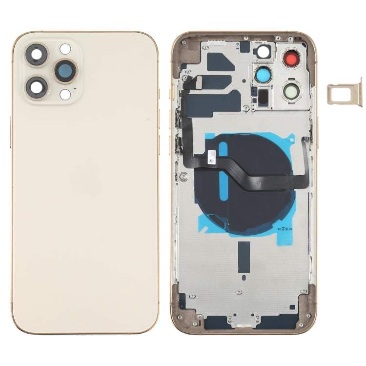 Akku-Rückseite (mit seitlichen Tasten, Kartenfach, Strom- und Lautstärke-Flexkabel und kabellosem Lademodul) für iPhone 12 Pro Max, For iPhone 12 Pro Max