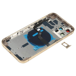 Akku-Rückseite (mit seitlichen Tasten, Kartenfach, Strom- und Lautstärke-Flexkabel und kabellosem Lademodul) für iPhone 12 Pro Max, For iPhone 12 Pro Max