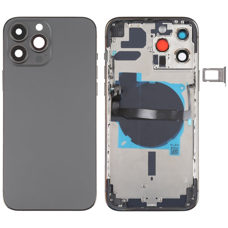 Für iPhone 13 Pro Max Akku-Rückseite mit Seitentasten, Kartenfach, Power- und Lautstärke-Flexkabel und kabellosem Lademodul, For iPhone 13 Pro Max(Assembly)