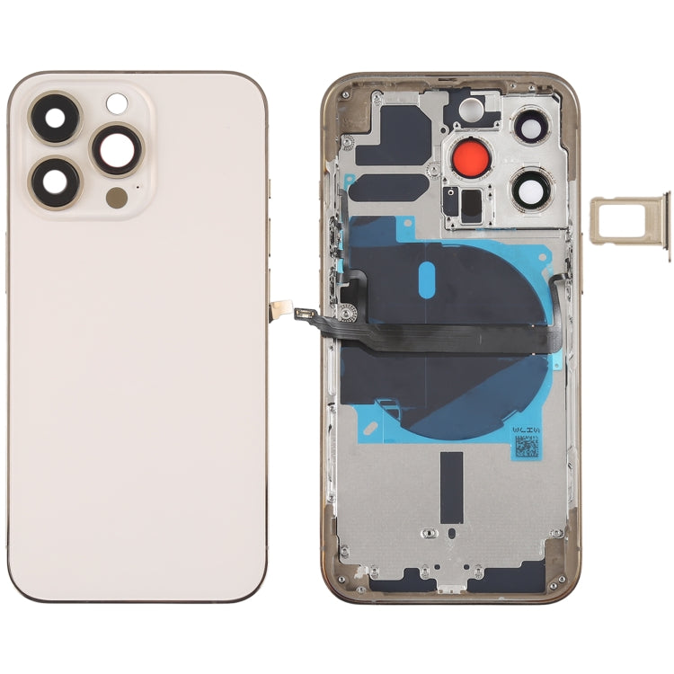 Für iPhone 13 Pro Akku-Rückseite mit Seitentasten, Kartenfach, Power- und Lautstärke-Flexkabel und kabellosem Lademodul, For iPhone 13 Pro(Assembly)