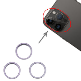 Für iPhone 14 Pro 3PCS Rückkamera Glaslinse Metall Außenschutz Hoop Ring, For iPhone 14 Pro