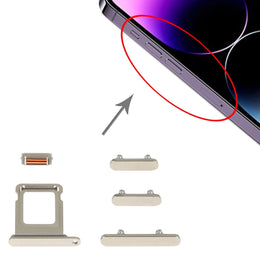 SIM-Kartenfach + Seitentasten für iPhone 14 Pro, For iPhone 14 Pro (Single card), For iPhone 14 Pro(Purple), For iPhone 14 Pro(Single card), For iPhone 14 Pro