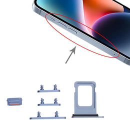 SIM-Kartenfach + SIM-Kartenfach + Seitentasten für iPhone 14 Plus, For iPhone 14 Plus