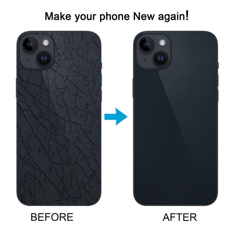 Für iPhone 14 Glas-Akku-Rückabdeckung mit Blitzhalterung + kabellosem Lademodul, For iPhone 14