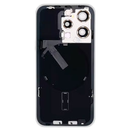 Für iPhone 15 Pro Glas-Akku-Rückabdeckung mit Blitzhalterung + kabellosem Lademodul, For iPhone 15 Pro